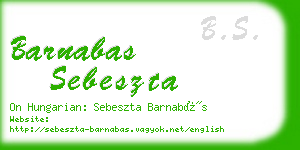 barnabas sebeszta business card